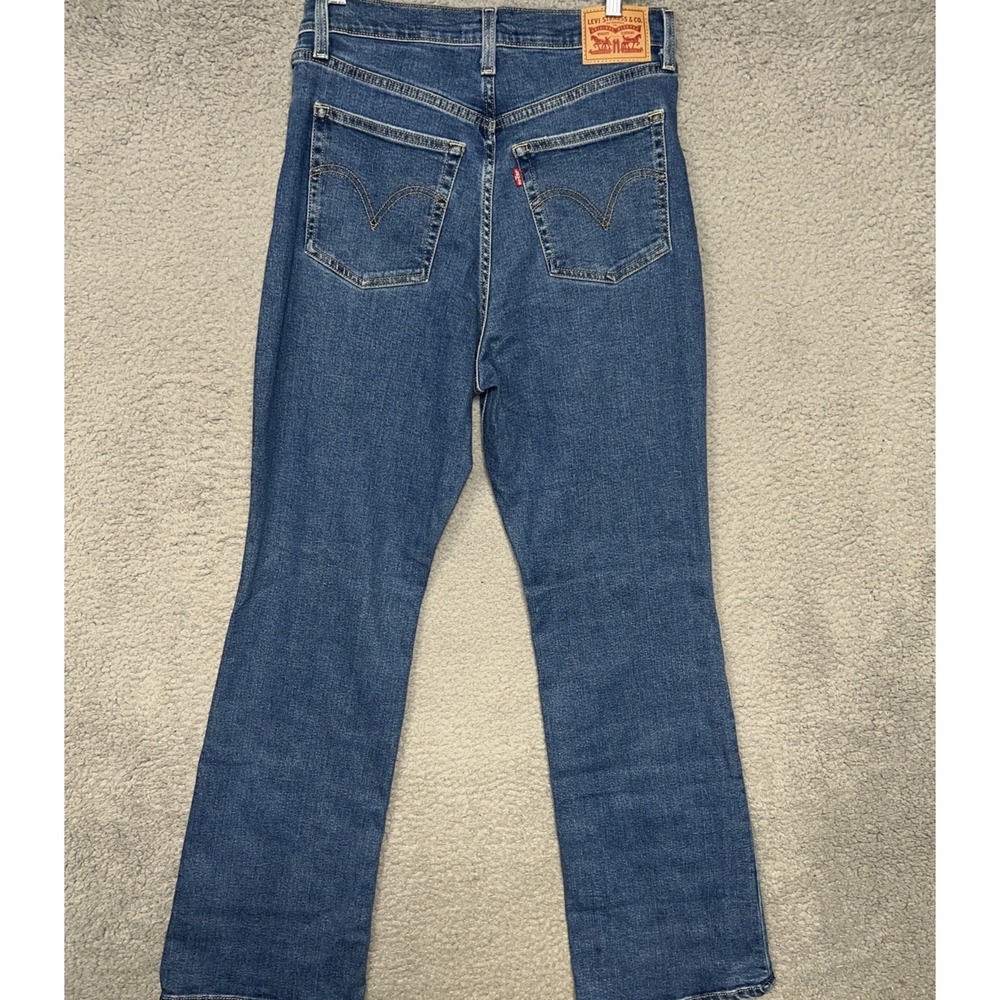Levi's Ribcage Boot Jeans Women's Sz 31 (30x31) Blue Denim Button Fly High Waist - Picture 2 of 11
